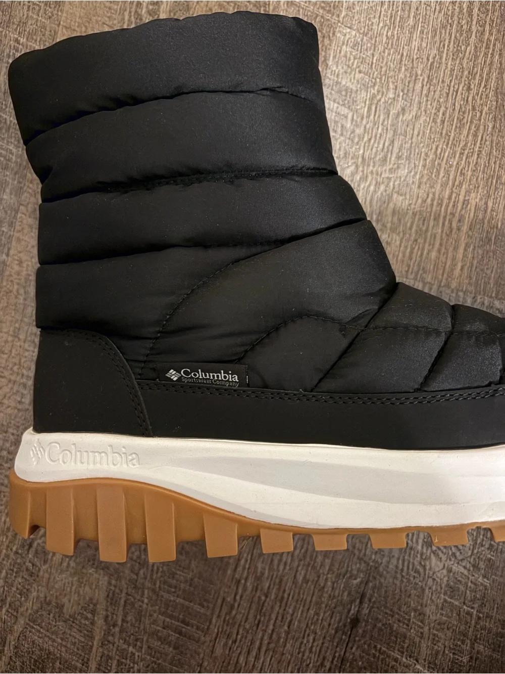 Columbia Black Winter Quilted Rain Boots with Gum Sole